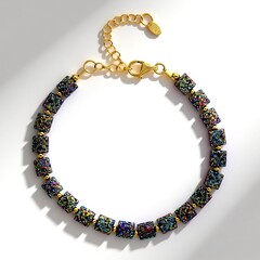 Bracelet en argent et Hématite mystique