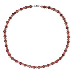 Zilveren halsketting met aardbei kwartskristallen