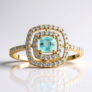 Anello in oro con Tormalina Paraíba Brasiliana (AMAYANI)