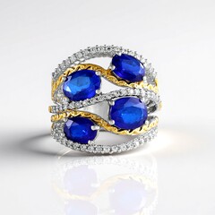 Anello in argento con Spinello Cobalto (Gems en Vogue)