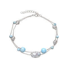Bracciale in argento con Perla d'Acqua Dolce Bianca