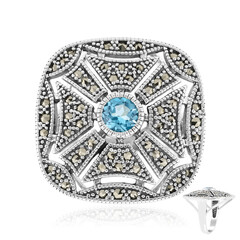 Schweizblauer Topas-Silberring (Annette classic)