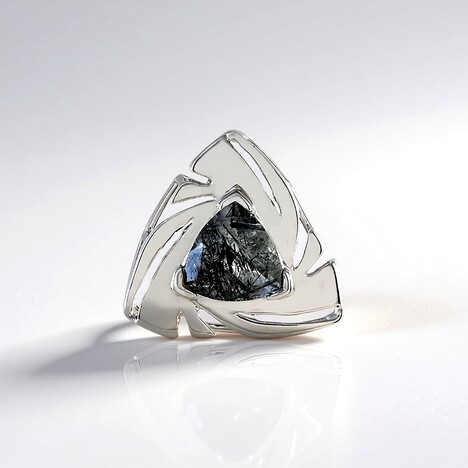 Ciondolo in argento con Quarzo Rutilato Nero (MONOSONO COLLECTION)