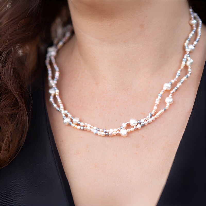 Collier en argent et Perle blanche de culture d'eau douce (TPC)