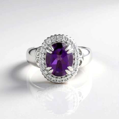 Anello in argento con Ametista Zambiana (Dallas Prince Designs)