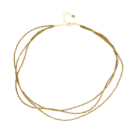 Goldener Hämatit-Silberhalskette (Riya)