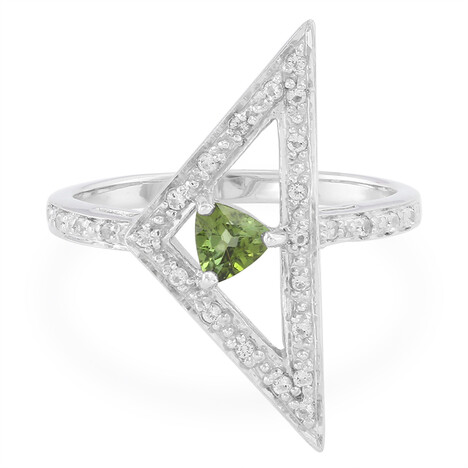 Anillo en plata con Turmalina cuprífera