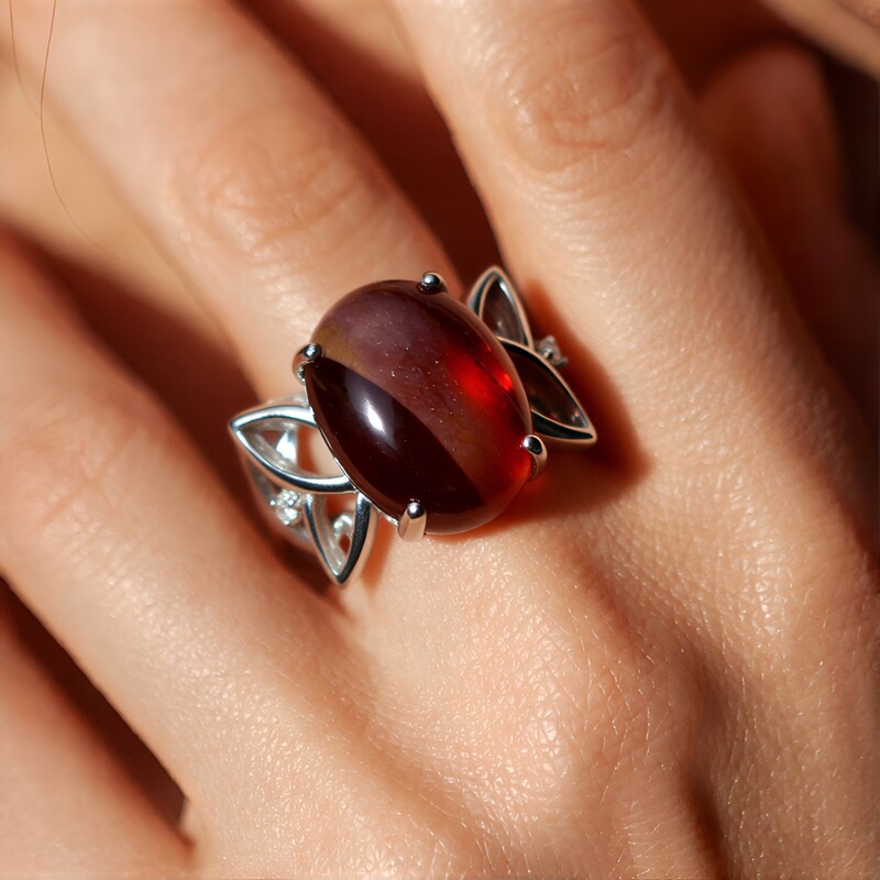 Anillo en plata con Mokaita