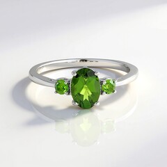 Anello in argento con Diopside Russo