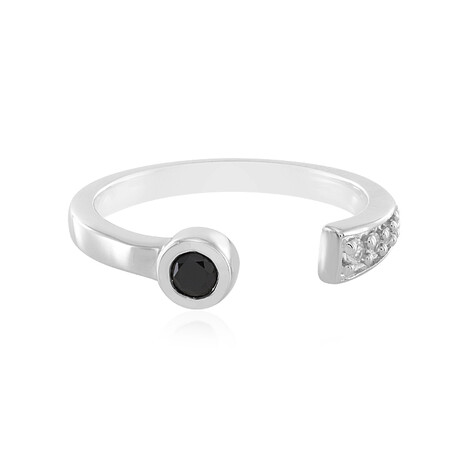 Zilveren ring met een zwarte spinel