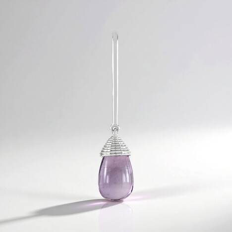 Ciondolo in argento con Ametista Rose de France (MONOSONO COLLECTION)