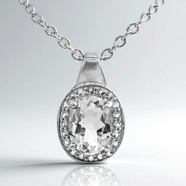 Collana in argento con Topazio Bianco