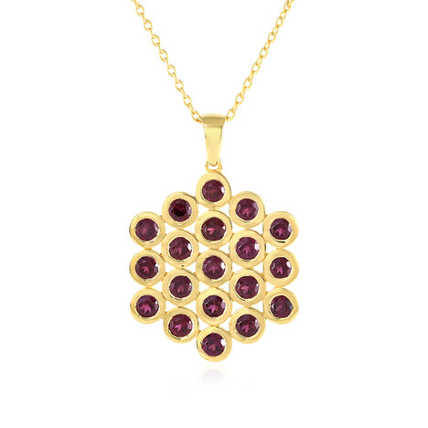 Himbeer-Rhodolith-Silberhalskette