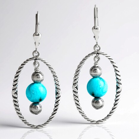 Orecchini in argento con Turchese Kingman (Desert Chic)