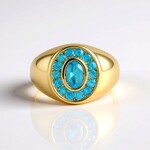 Anello in argento con Apatite Blu Neon