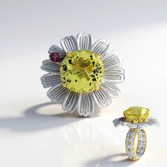Anello in argento con Quarzo Ouro Verde (Gems en Vogue)