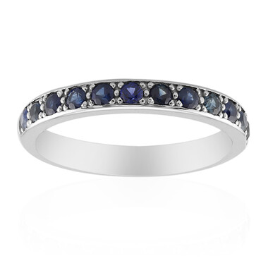 Zilveren ring met blauwe saffieren