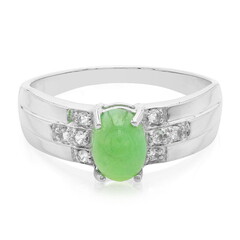 Anello da uomo in argento con Crisoprasio Imperiale