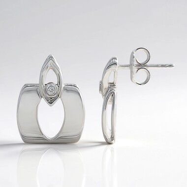 Pendientes en plata con Diamante I1 (G) (Annette)
