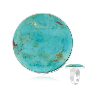 Zilveren ring met een Blauwe Kingman Mohave Turkoois (Jones Lee)