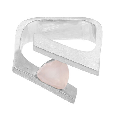 Bague en argent et Quartz rose (MONOSONO COLLECTION)