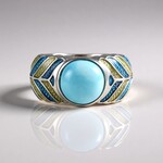 Anello in argento con Larimar (Adela Silber)