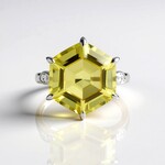 Anello in argento con Quarzo Limone