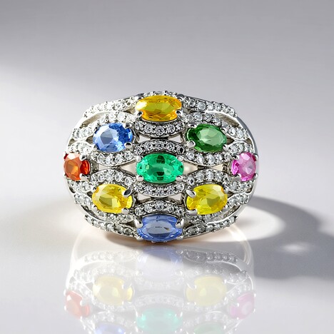 Bague en argent et Emeraude de Russie