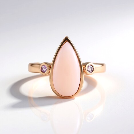Anello in argento con Opale Rosa (KM by Juwelo)