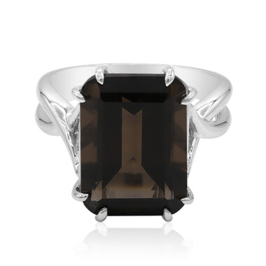 Anello in argento con Quarzo Fumè