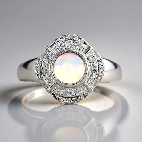Bague en argent et Opale Welo (MONOSONO COLLECTION)