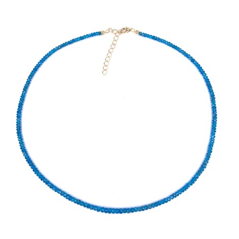 Neon Blue Apatite Silver Necklace
