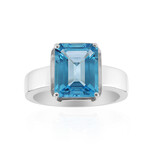 Pierścionek ze srebra - Topaz niebieski Swiss Blue (Pallanova)