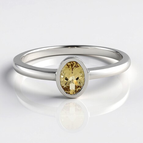 Bague en argent et Béryl jaune