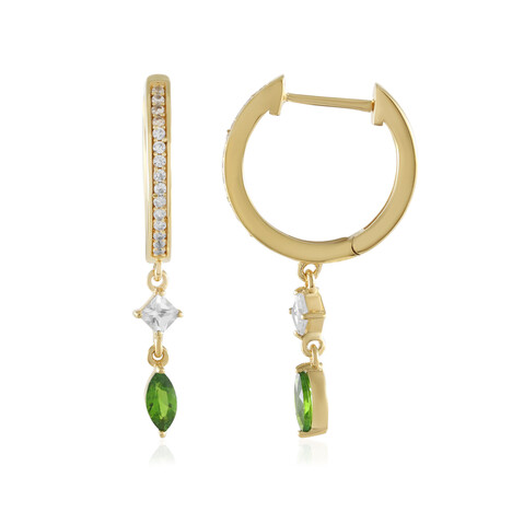 Russian Diopside Silver Earrings