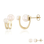 Zilveren oorbellen met Witte zoetwater kweekparels (TPC)