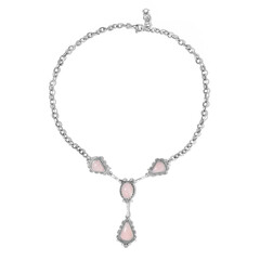 Collar en plata con Ópalo rosa