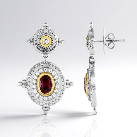 Orecchini in argento con Granato Malawi (Dallas Prince Designs)