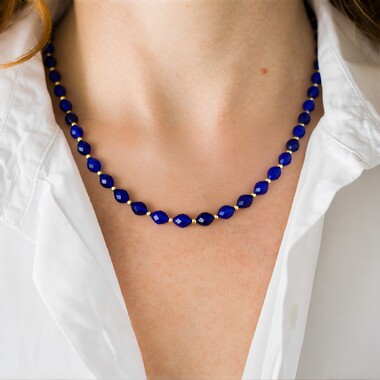 Royal Blue Quartz Silver Necklace