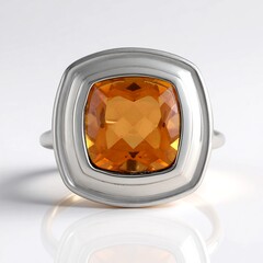 Anello in argento con Quarzo Arancione