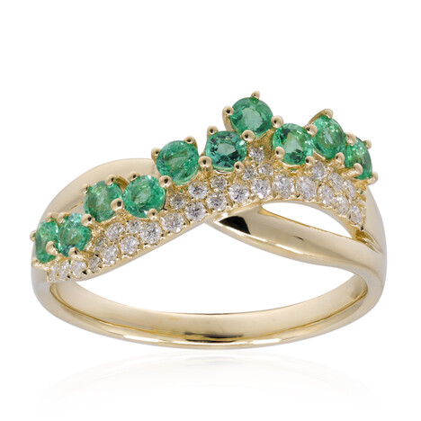 Gouden ring met AAA Zambia smaragden (CIRARI)