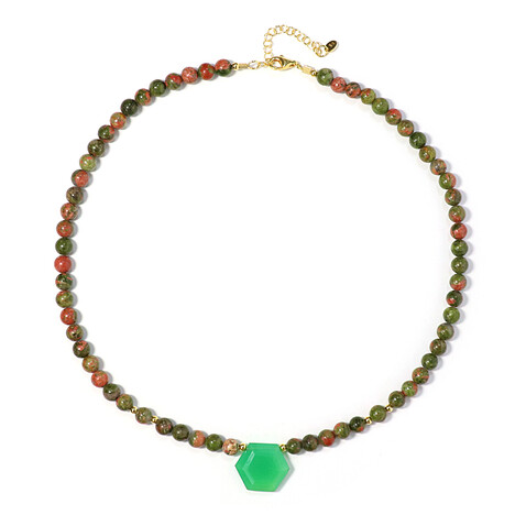 Collier en argent et Calcédoine verte