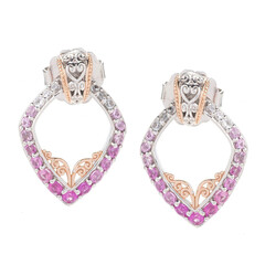 Pink Sapphire Silver Earrings (Gems en Vogue)