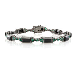 Schwarzer Spinell-Silberarmband (KM by Juwelo)
