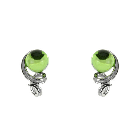 Grüner Kolumbianischer Bernstein-Silberohrringe (dagen)