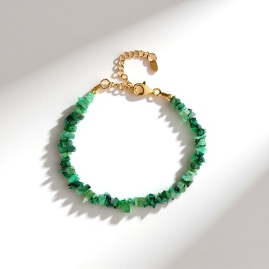Zambian Emerald Silver Bracelet