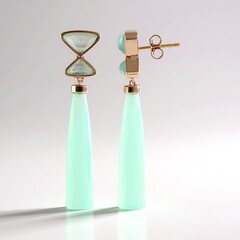 Orecchini in argento con Calcedonio Verde (KM by Juwelo)