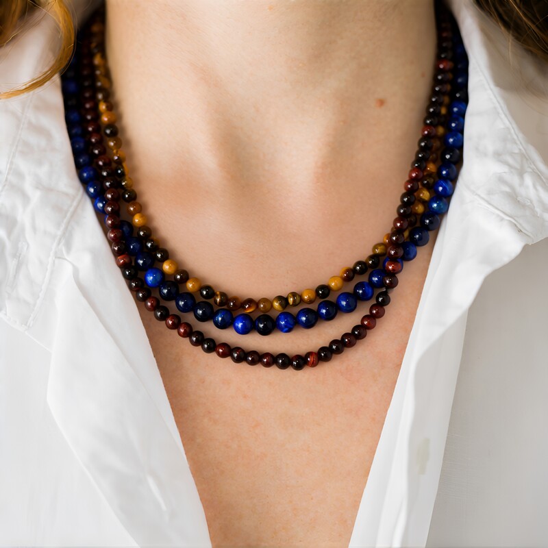 Collar en plata con Ojo de tigre