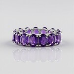 Anello in argento con Ametista Zambiana