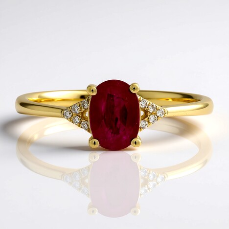 Anello in oro con Rubino Mozambico AAA (CIRARI)